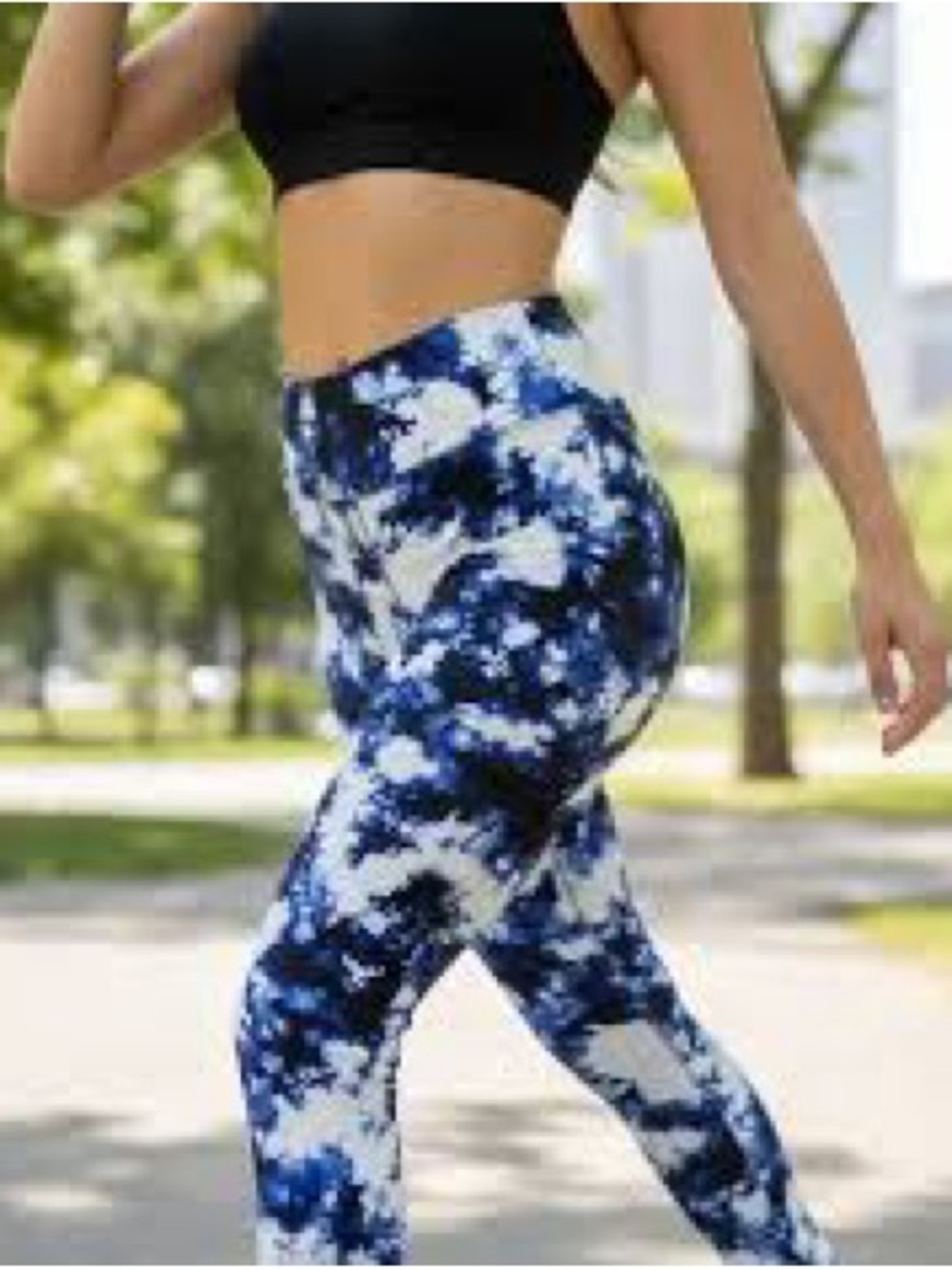 Chico’s Zenergy So Slimming Leggings Blue & White Tie-Dye S